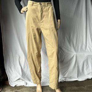 ZARA Men Tan Cotton Linen Textured Pants
